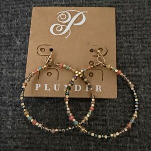 Plunder Colorful Beaded Hoop Earrings